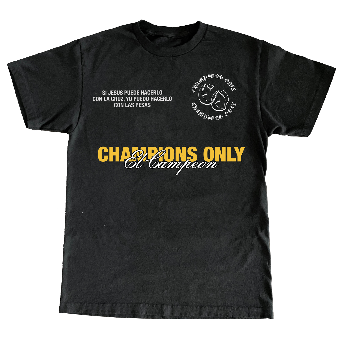 CHAMPIONS ONLY JESUS PUEDE LOGO TEE
